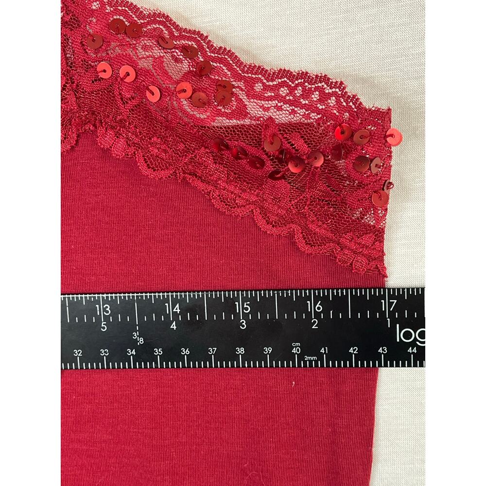Rue 21 lace and sequined trimmed tank, red, size XL, EUC - Picture 5 of 7
